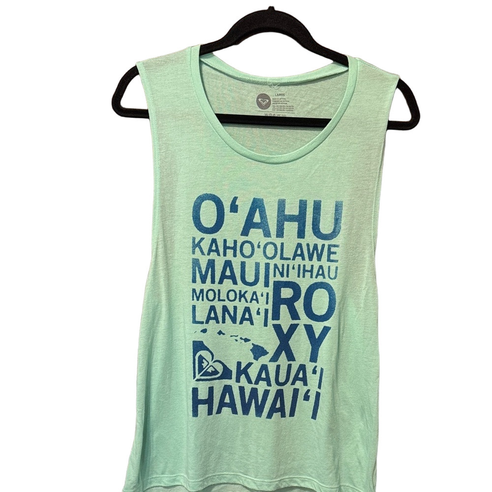 3/$20 Hawaii Sleeveless Mint Green Muscle Tee for Women